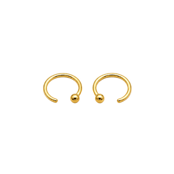 Real Gold 2MM Ball Hook Earrings Set - Model 3814 E1907