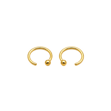 Real Gold 2MM Ball Hook Earrings Set - Model 3814 E1907