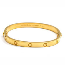 Real Gold GZCR Curved Rectangle Double Sided Screw Bangle BLZ 0254/2 (SIZE 15) A BA1363