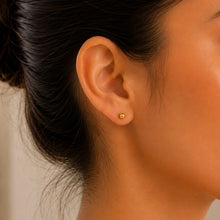 Real Gold 3 MM Ball Stud Earring Set 0003 E1904