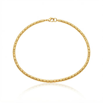 Real Gold Faceted Texture Bead Bracelet (19 C.M) 4141/5 BR1944