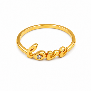 Real Gold Love Script Ring (Size 8) 6101 R2894