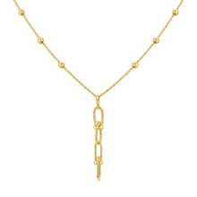 Real Gold GZTF Dangler Texture Drop with Beads Rosary Necklace (40 C.M) 8137 N1556