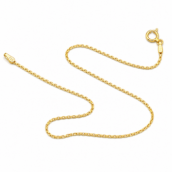 Real Gold Plain Flat Chain Bracelet (17 C.M) - Model 4565 BR1825