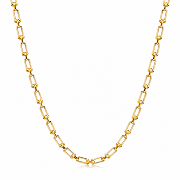 Real Gold GZTF Hardware Solid Chain Necklace 4566 (50 C.M) CH1219