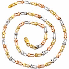 Real Gold GZTF 3 Color Hardware Solid Chain Necklace TC-4566 (45 C.M) CH1244