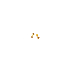 Real Gold 2.5 MM Stone Studs with Long Screw Tops Perfect for Ear and Nose Piercings E1897