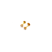 Real Gold 4 MM Stone Studs with Long Screw Tops Perfect for Ear and Nose Piercings E1881