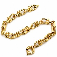 Real Gold GZTF Bold Chunky Solid Hardware Bracelet With Luxury Round Lock 4751 (18 C.M) BR1706