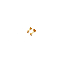 Real Gold 3 MM Stone Studs with Long Screw Tops Perfect for Ear and Nose Piercings E1882