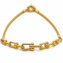 Real Gold GZTF Solid Thick Links Hardware With Round Wheat Solid Chain Bracelet 16 C.M 4865 BR1915