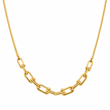 Real Gold GZTF Solid Thick Links Hardware With Round Wheat Solid Chain Necklace 40 C.M 4865 N1560