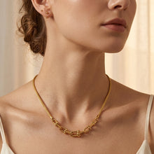 Real Gold GZTF Solid Thick Links Hardware With Round Wheat Solid Chain Necklace 40 C.M 4865 N1560