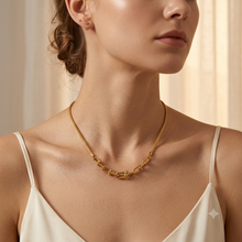 Real Gold GZTF Solid Thick Links Hardware With Round Wheat Solid Chain Necklace 45 C.M 4865 N1366