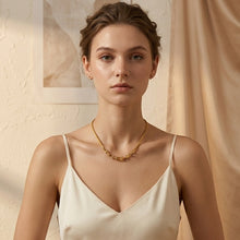 Real Gold GZTF Solid Thick Links Hardware With Round Wheat Solid Chain Necklace 40 C.M 4865 N1560