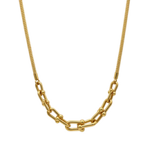 Real Gold GZTF Solid Thick Links Hardware With Round Wheat Solid Chain Necklace 40 C.M 4865 N1560