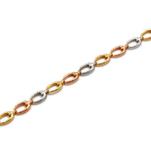 Real Gold Tri-Color Reversible Oval Link Bracelet (19 C.M) 4926 BR1946