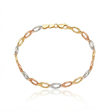 Real Gold Tri-Color Reversible Oval Link Bracelet (19 C.M) 4926 BR1946