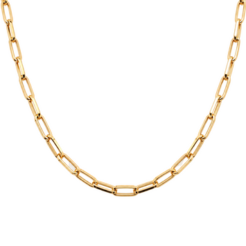 Real Gold Thick Link Paper Clip Solid Chain Necklace CVB498 (50 C.M) CH1274
