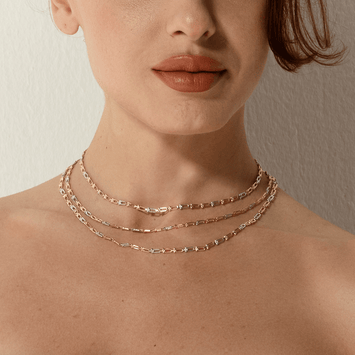 Real Gold GZTF 3 Color Hardware Solid Chain Necklace TC-4566 (50 C.M) CH1247