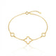 Real Gold Three Openwork Clover Bracelet 5255  (17+2 =19cm) BR1935