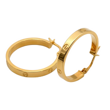 Real Gold Round Large Clip Earring Set GZJCT 5854 E1741