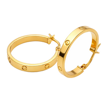 Real Gold Round Large Clip Earring Set GZJCT 5854 E1741