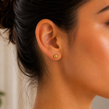 Real Gold 5MM Button Stud Earrings Set - Model 8564 E1910
