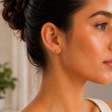 Real Gold 5MM Button Stud Earrings Set - Model 8564 E1910