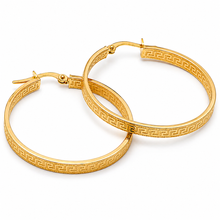 مجموعة أقراط بمشبك كبير ومستدير من الذهب الحقيقي على شكل متاهة 6318 E1776