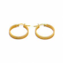 Real Gold Maze Hoop Round Clip Earring Set - Model 6320 E1948