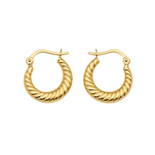 Real Gold Round Textured Moon Clip Earrings Set - Model 6387-3 E1951