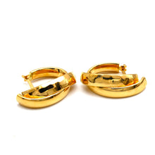 Real Gold Faceted Chunky Hoop Earrings Set 6545 E1992