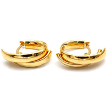 Real Gold Faceted Chunky Hoop Earrings Set 6545 E1992
