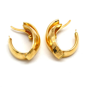 Real Gold Faceted Chunky Hoop Earrings Set 6545 E1992