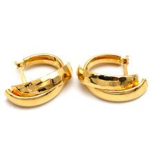 Real Gold Faceted Chunky Hoop Earrings Set 6545 E1992