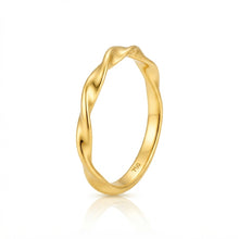 Real Gold Twisted Hammered Band Ring 6594 (Size 6) R3033