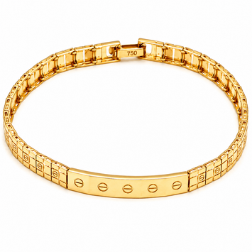 Real Gold GZCR Screw Belt Unisex Bracelet Style 6717 (16 C.M) Design BR1670