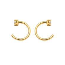 Real Gold 2MM Stone Hook Earrings Set - Model 6720 E1909