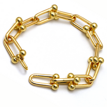 Real Gold GZTF Chunky Heavy Bold Big Hardware Bracelet with Real TF Lock (17 cm) 0295-1BL BR1655