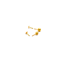 Real Gold 4 MM Round Studs with Long Screw Tops Ideal for Ear and Nose Piercings E1876