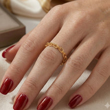 Real Gold Cable Twisted Unisex Ring 7043 (SIZE 7) R2867