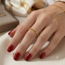 Real Gold Cable Twisted Unisex Ring 7043 (SIZE 6) R2866