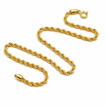 Real Gold Plain Rope Chain Anklet 7130 (26 C.M) A1348