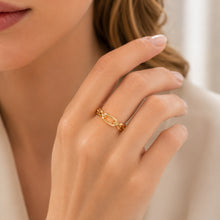 Real Gold Plain Paper Clip Ring 7494 (SIZE 5) R2450