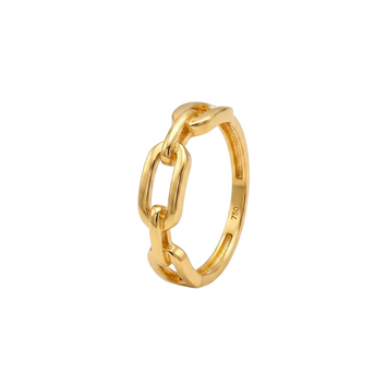 Real Gold Plain Paper Clip Ring 7494 (SIZE 9) R2454