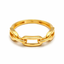 خاتم مشبك ورق عادي من الذهب الحقيقي 7494 (مقاس 5) R2450