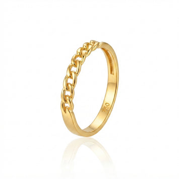 Real Gold Twisted Belt Link Ring 7534 (Size 5) R2629