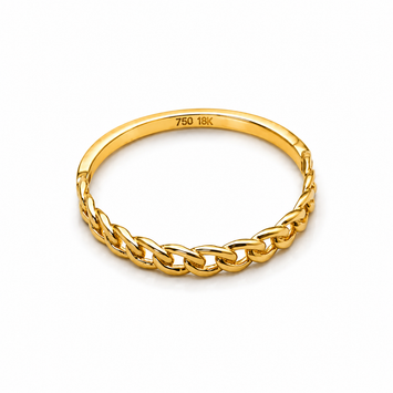 Real Gold Twisted Belt Link Ring 7534 (Size 5) R2629