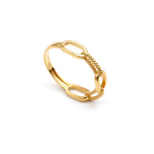 Real Gold Twisted Paper Clip Link Ring (Size 7) 7777 R2878